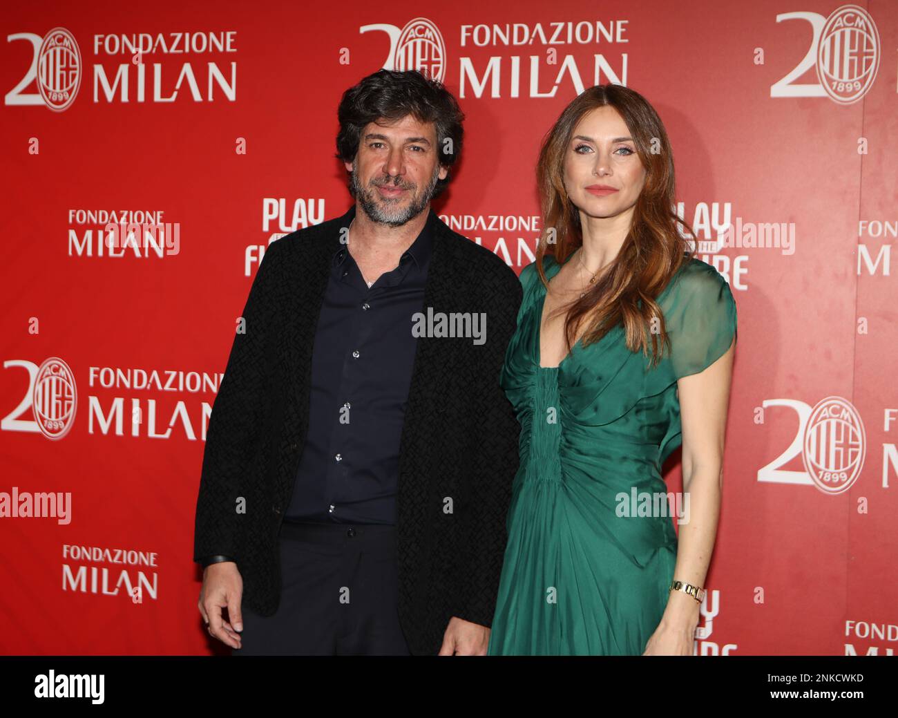 23 febbraio 2023, Milano, Lombardia, Italia: Demetrio ALBERTINI e sua moglie Uriana CAPONE partecipano alla cena di Gala che si tiene per celebrare il 20th° anniversario della Fondazione Milano (Credit Image: © Mickael Chavet/ZUMA Press Wire) SOLO PER USO EDITORIALE! Non per USO commerciale! Foto Stock