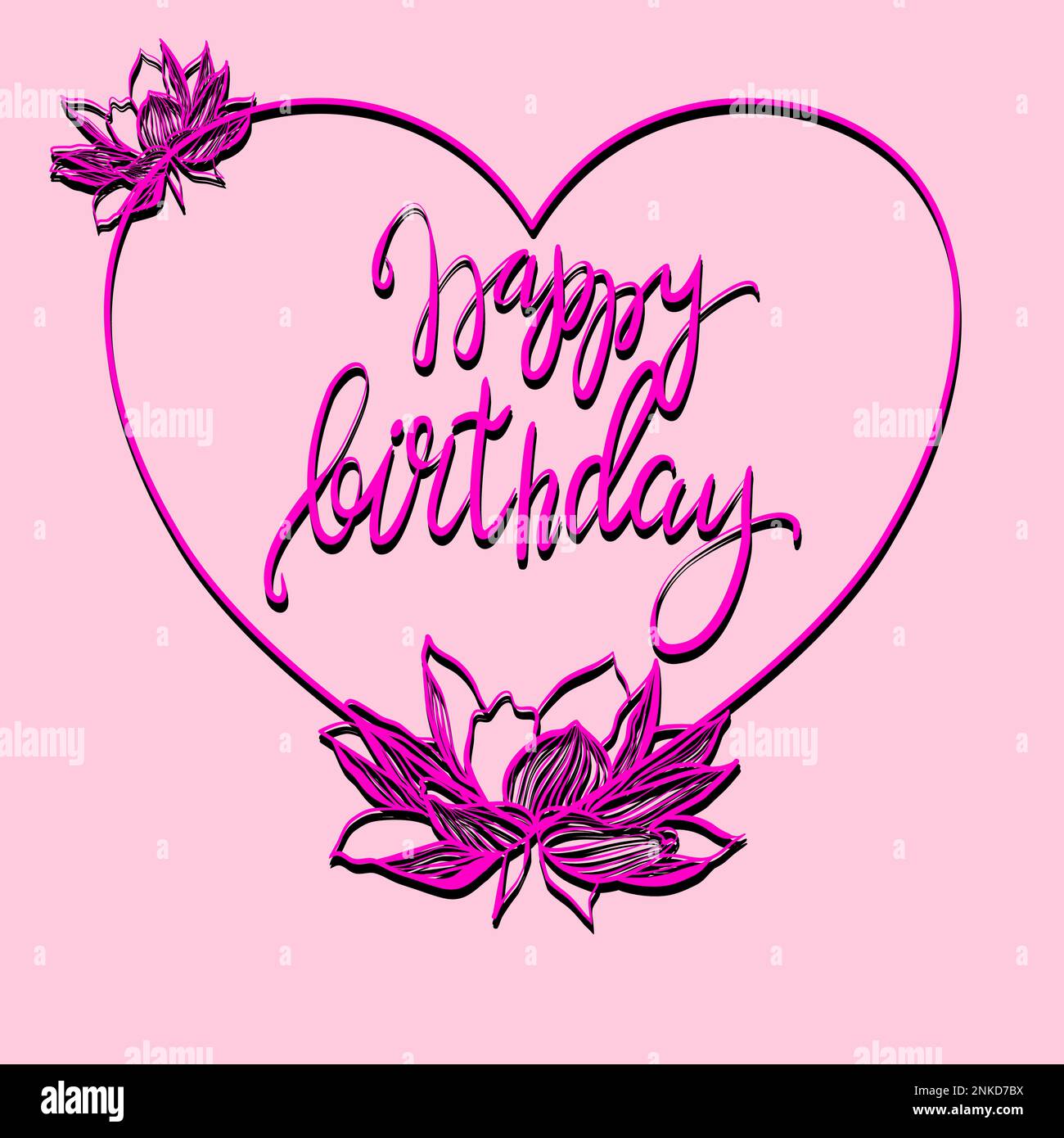 Illustrazione vettoriale con lotteri rosa e cuore nella tecnica dell'arte della carta su uno sfondo rosa chiaro Illustrazione Vettoriale