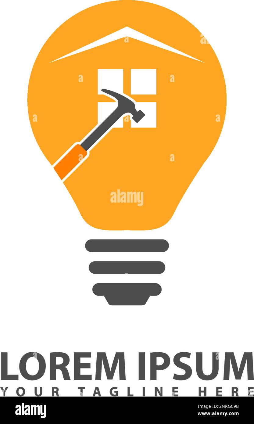 logo creativo innovazione lampadina casa costruzione Illustrazione Vettoriale
