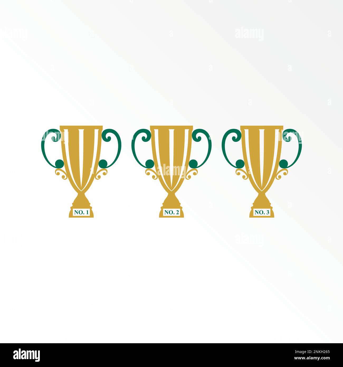 Vincitore unico della coppa del trofeo campione per numero 123 immagine grafica icona logo design astratto concetto vettore stock relativi al torneo o premio Illustrazione Vettoriale