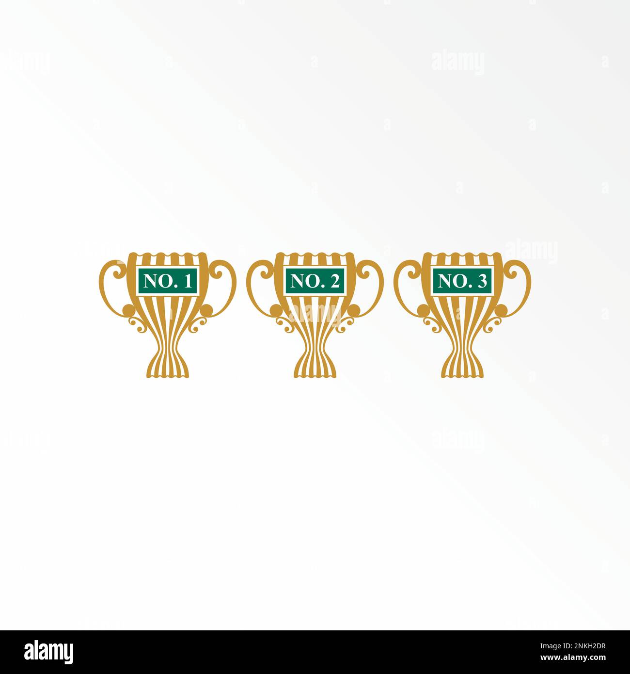 Vincitore unico della coppa del trofeo campione per numero 123 immagine grafica icona logo design astratto concetto vettore stock relativi al torneo o premio Illustrazione Vettoriale