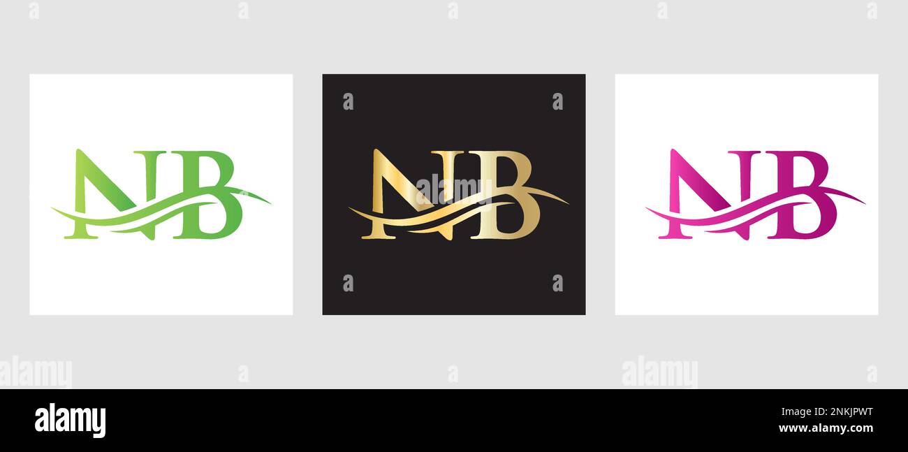 Lettera iniziale monogramma NB Logo Design. Modello logotipo NB Illustrazione Vettoriale