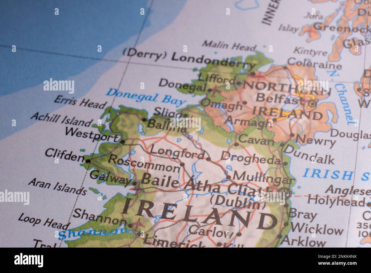 Mapa dell'Irlanda e dell'Irlanda del Nord Mappa dell'Irlanda Mappa delle isole in giallo e verde