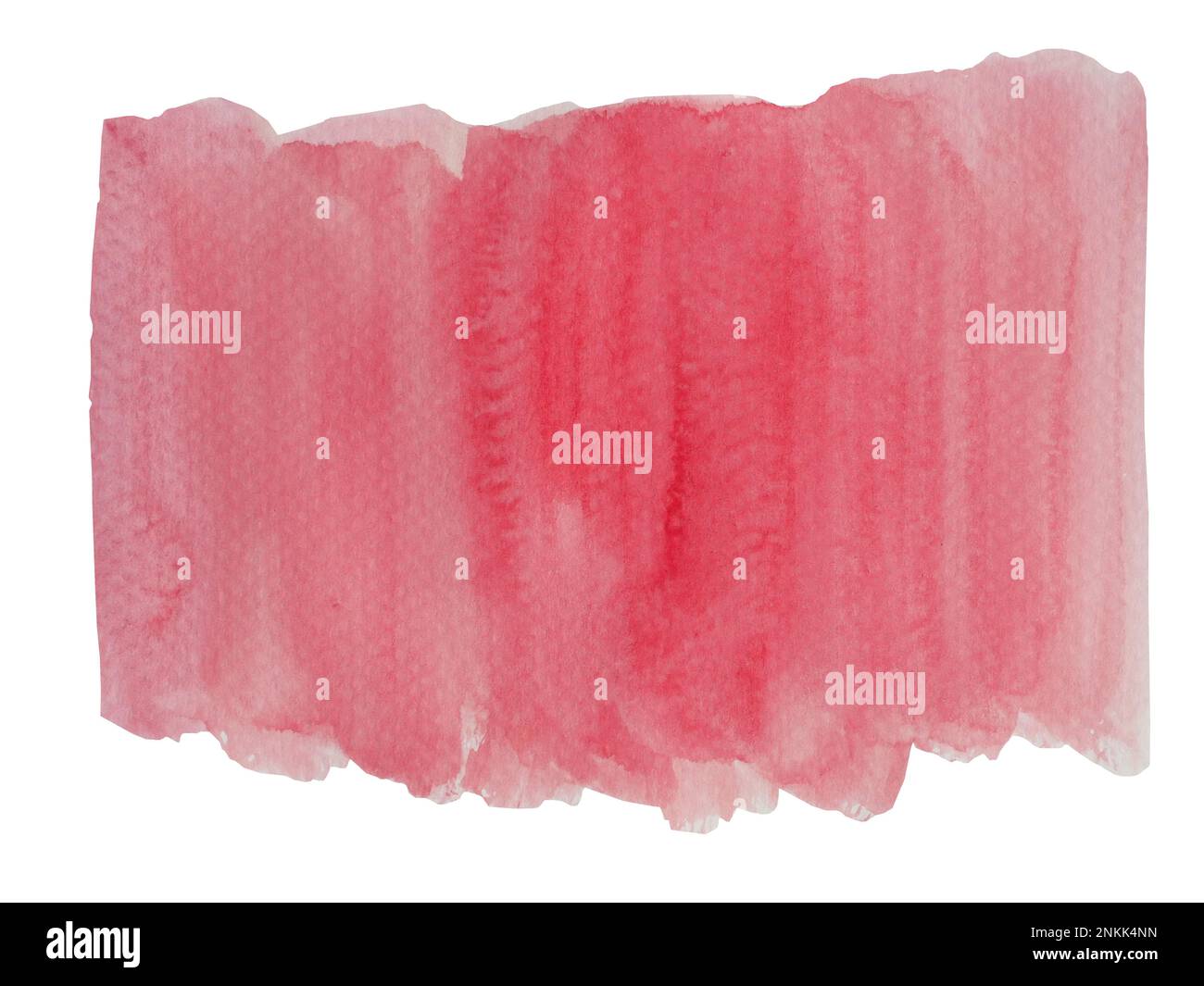 Tratto acquerello e spray su carta bianca, sfondo astratto disegnato a mano rosso e rosa liquido gocciolamento isolato su sfondo bianco Foto Stock