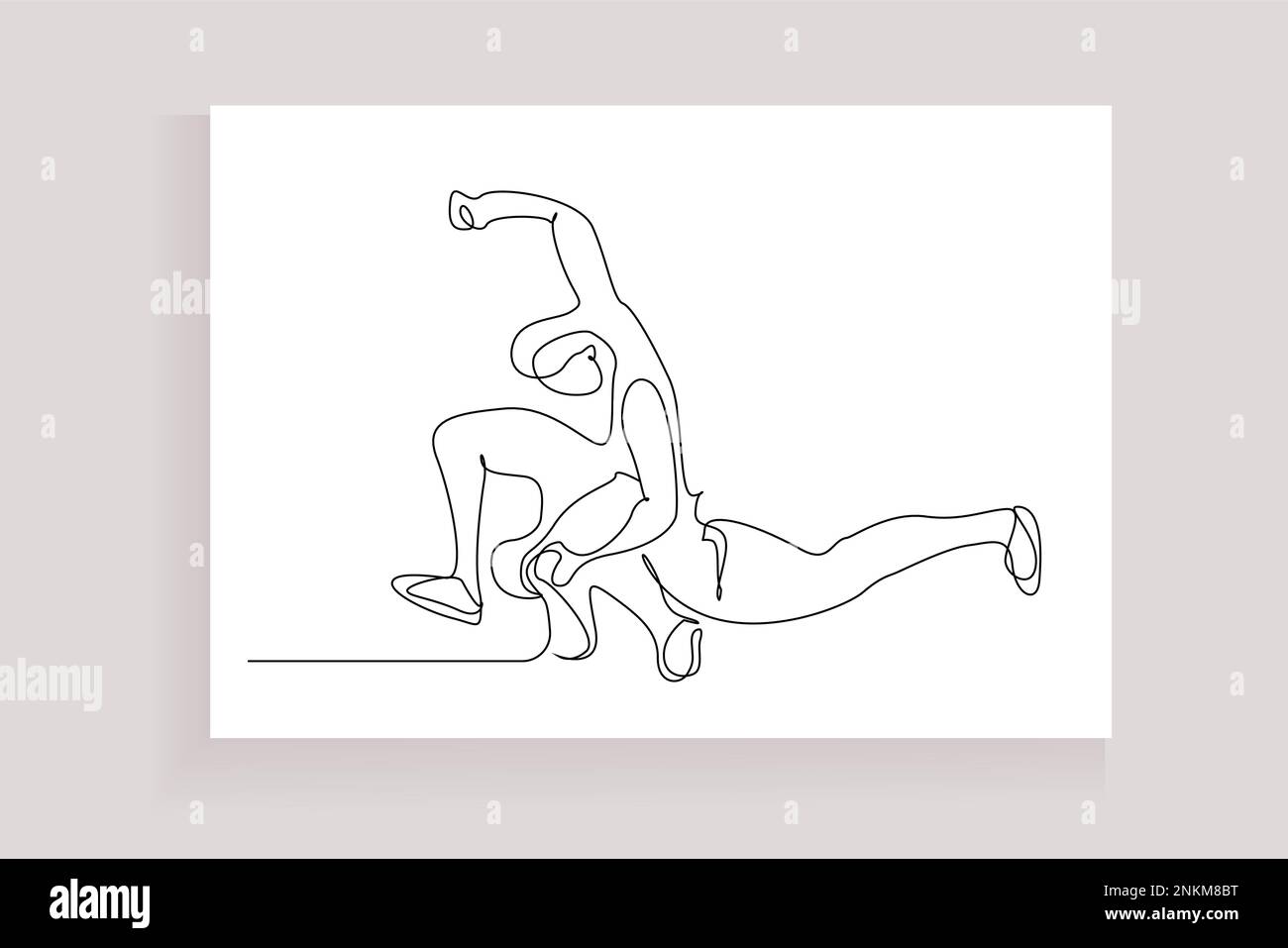 arrabbiato pugno duro combattendo persone una linea di disegno Illustrazione Vettoriale