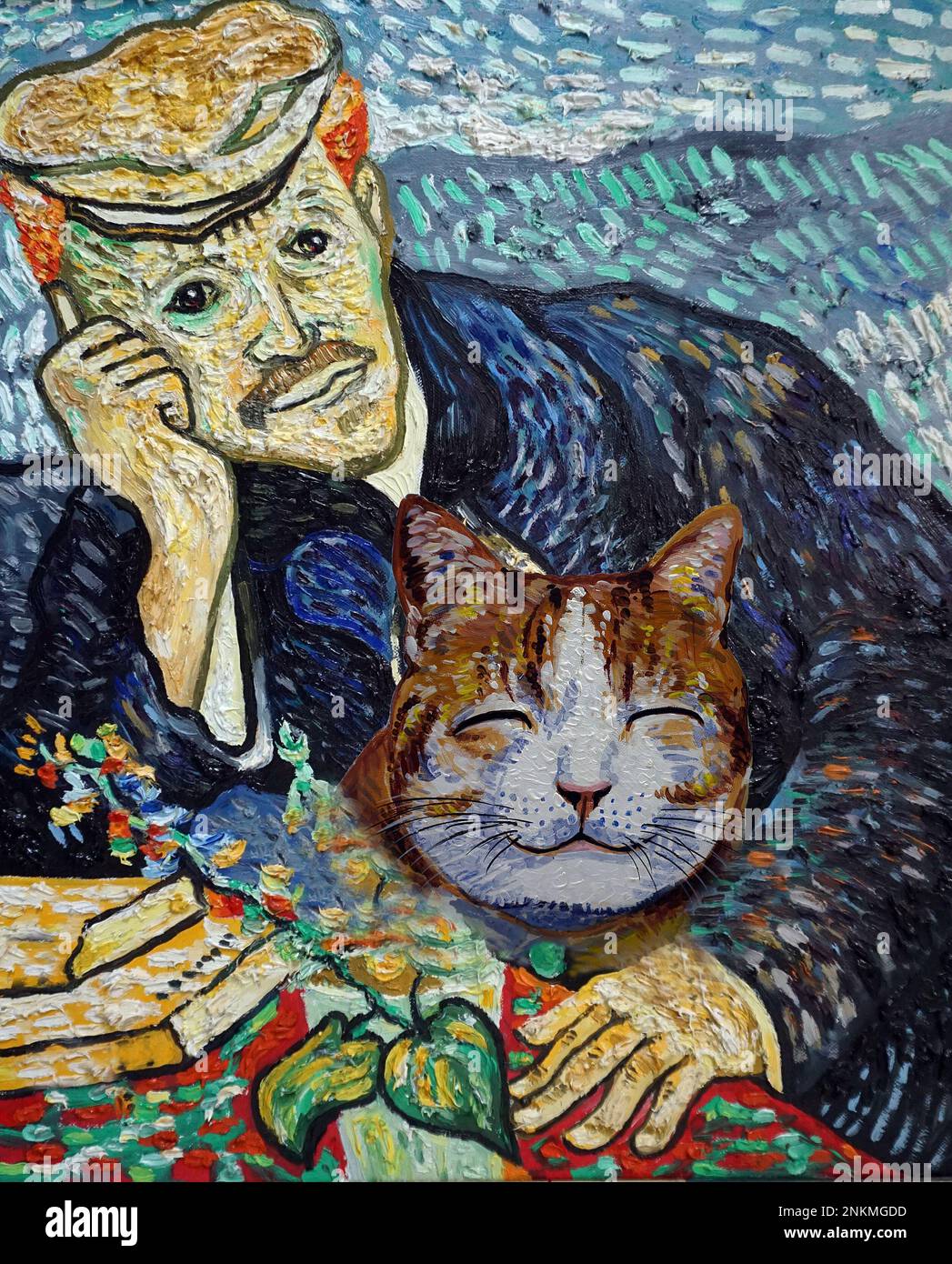 Olio, pittura, astratto, arte, sfondo. , Su tela, van Gogh, Ritratto del  Dott. Gachet, quadri famosi Foto stock - Alamy