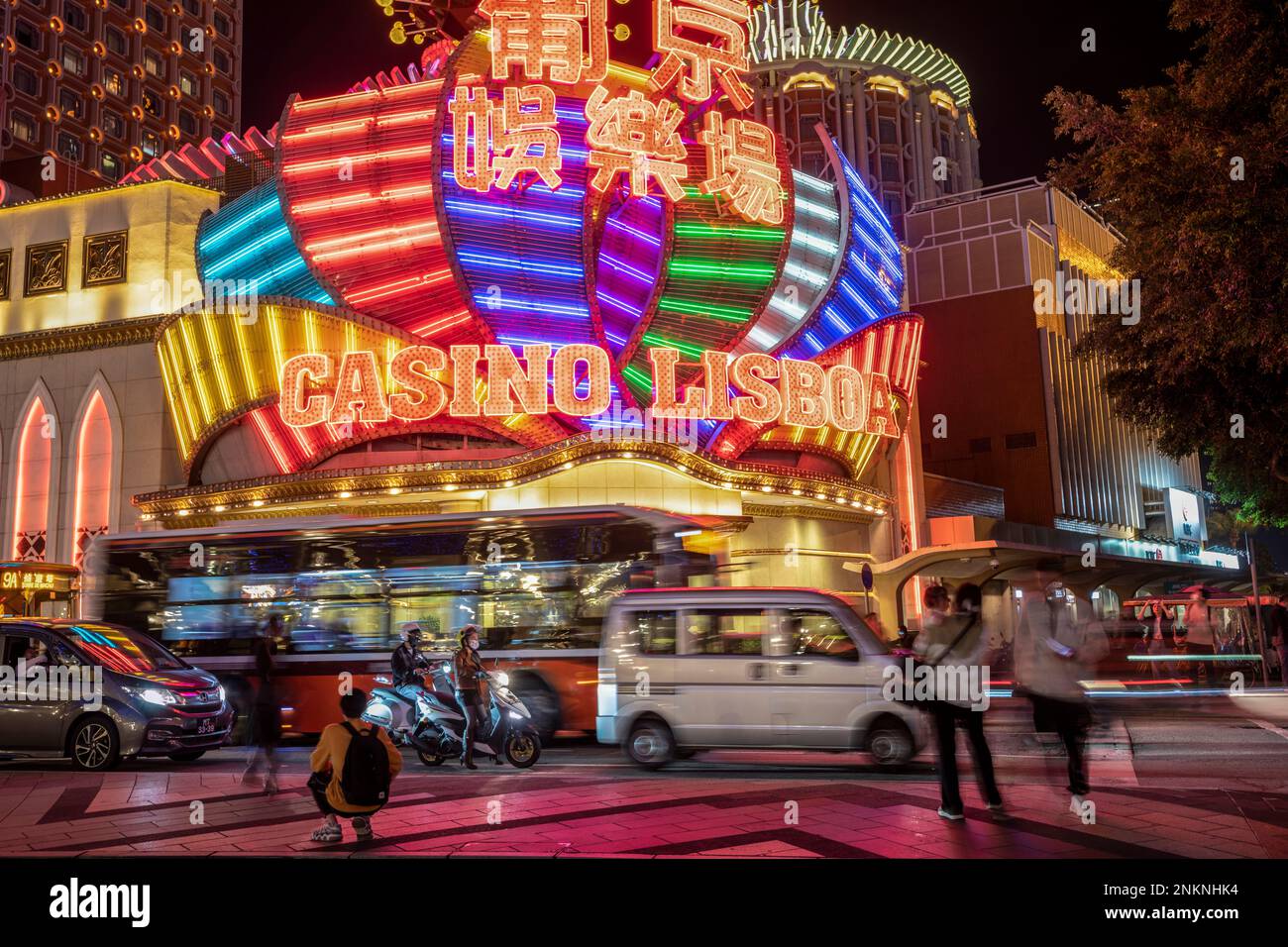 Il nuovo Grand Lisboa Casinò e Lisboa hotel casino, Macau, Cina. Foto Stock