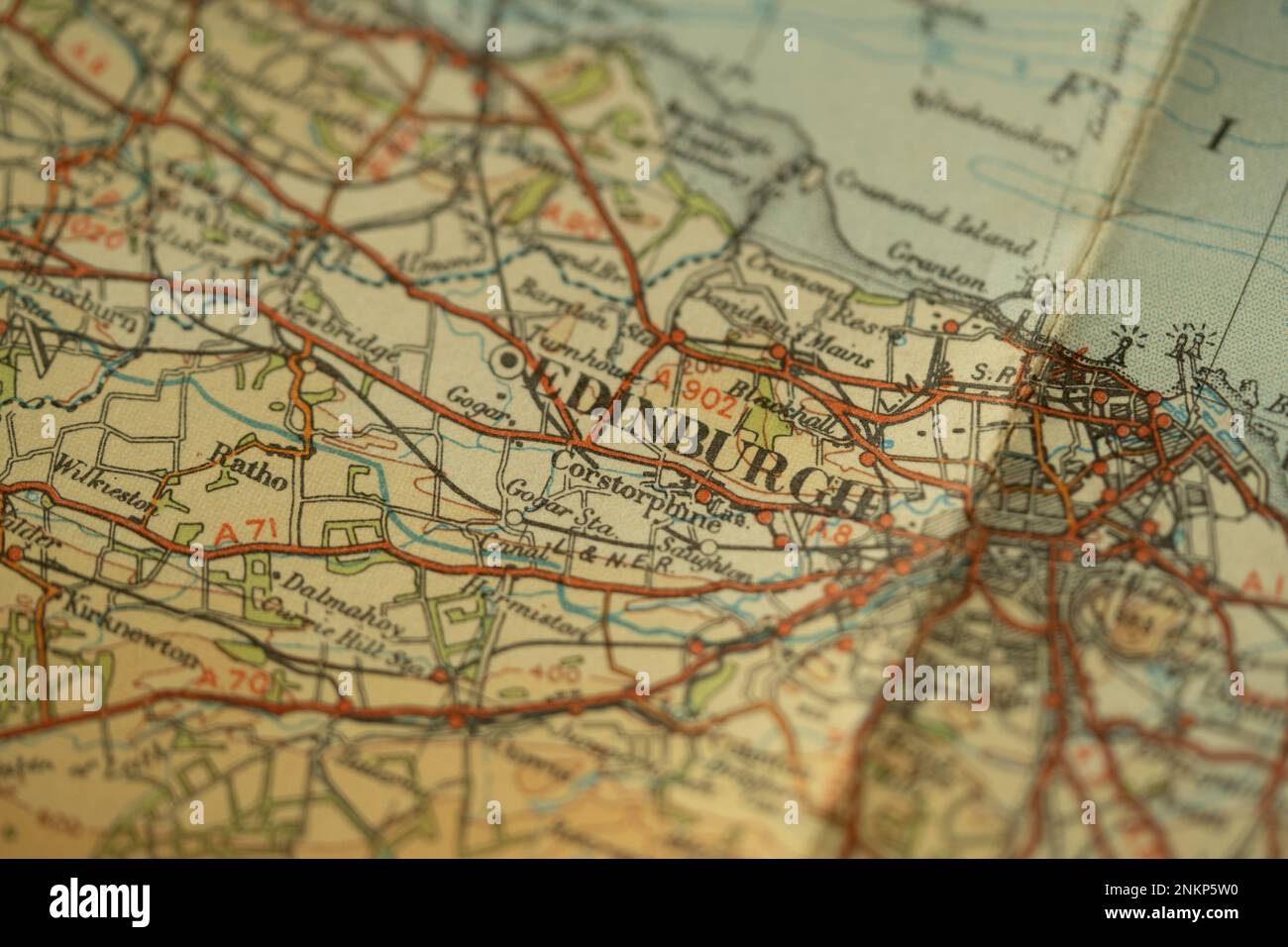 edimburgo sulla mappa della città vecchia Foto Stock