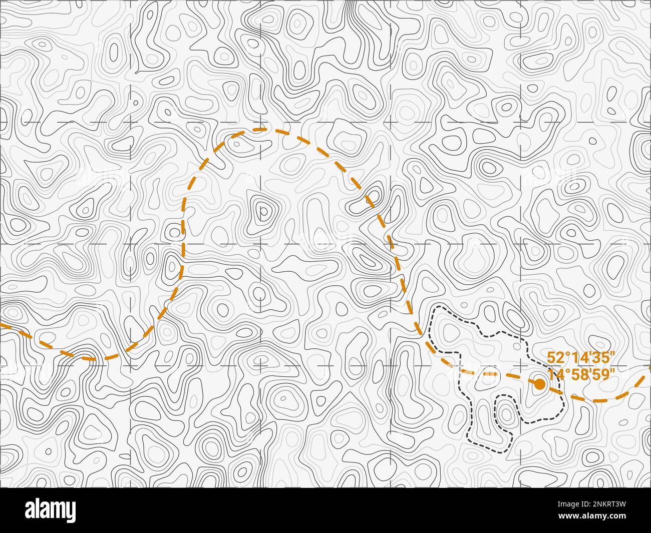 Vecchia mappa topografica. Geologia vintage. Superficie del contorno topografico lineare. Ricerca di profondità o arrampicata. Terreno geografico. Coordinate altitudine montagna. Illustrazione Vettoriale