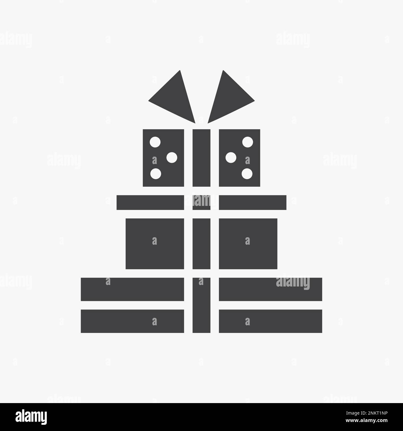 Confezione regalo glyph icona, regali di compleanno Illustrazione Vettoriale