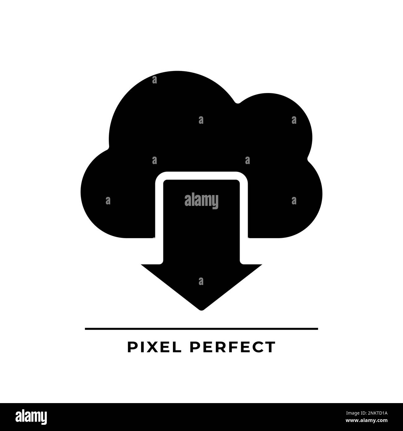 Scaricare i dati dall'icona glyph nero dello storage basato su cloud Illustrazione Vettoriale