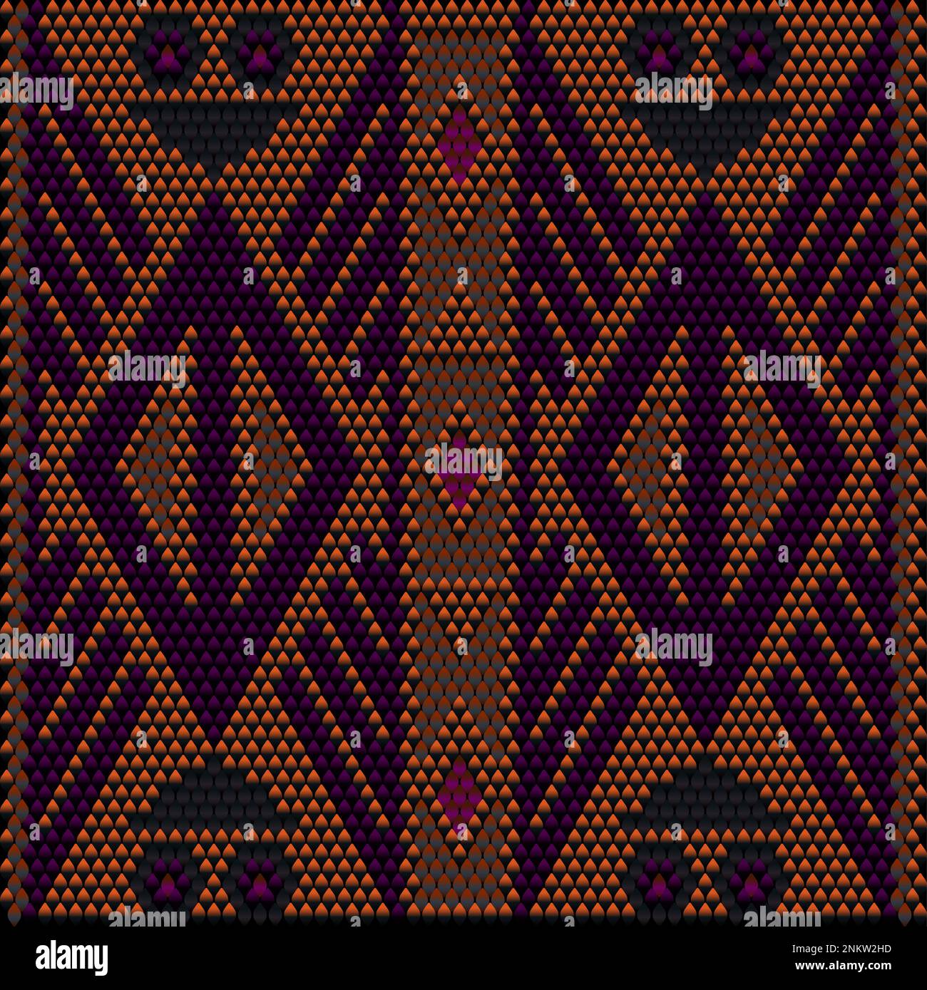 Ornamento, mosaico, etnico, modello folcloristico. È realizzato in colori luminosi, succosi e perfettamente coordinati. Illustrazione Vettoriale