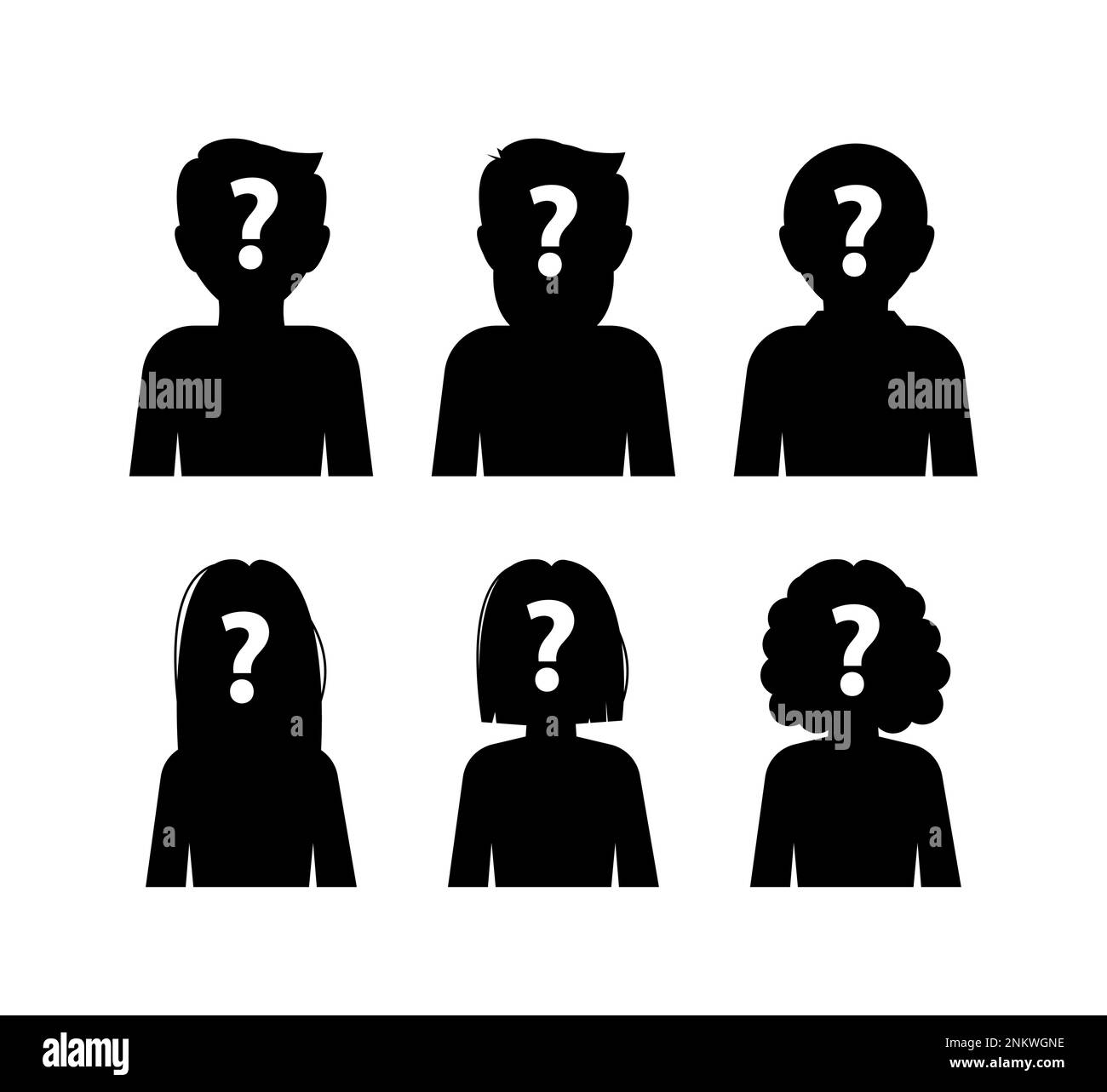 Persona sconosciuta. Incognito, Anonimo maschio. avatar profilo silhouette. Illustrazione vettoriale. Illustrazione Vettoriale