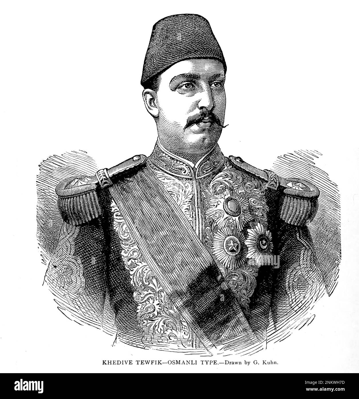 KHEDIVE TEWFIK - OSMANLI TYPE from Book XVIII The Hamites from Cyclopedia Universal History : abbracciare la più completa e recente presentazione del soggetto in due parti principali o divisioni di più di seimila pagine di John Clark Ridpath, 1840-1900 Data di pubblicazione 1895 Editore Boston : Balch Bros. Volume 6 Storia dell'uomo e dell'umanità Foto Stock