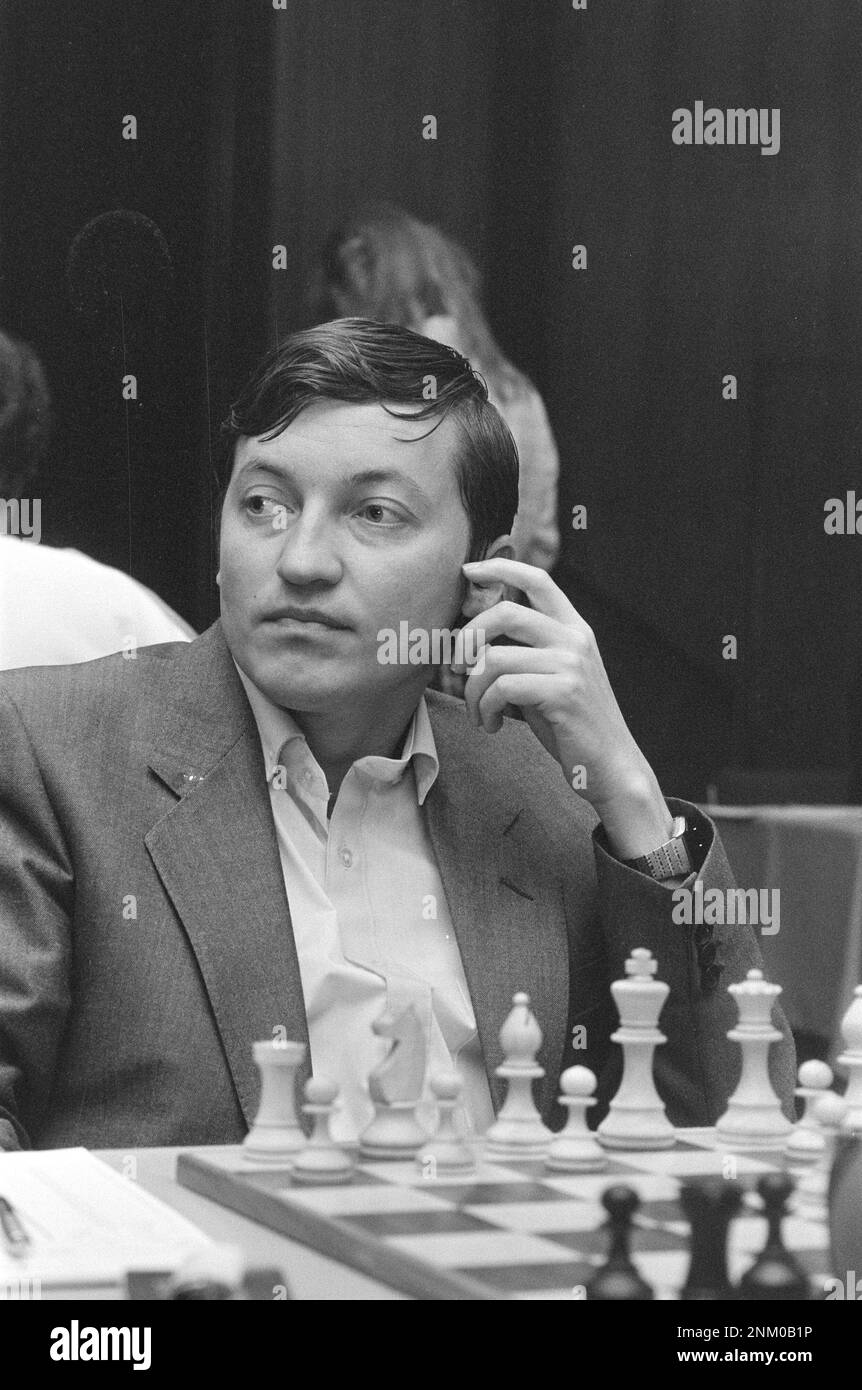 Torneo di scacchi OHRA; Anatoli Karpov ca. 1985 Foto Stock
