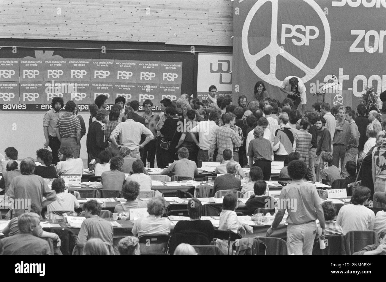 PSP congresso a Utrecht, feroci discussioni durante il congresso ca. 1985 Foto Stock