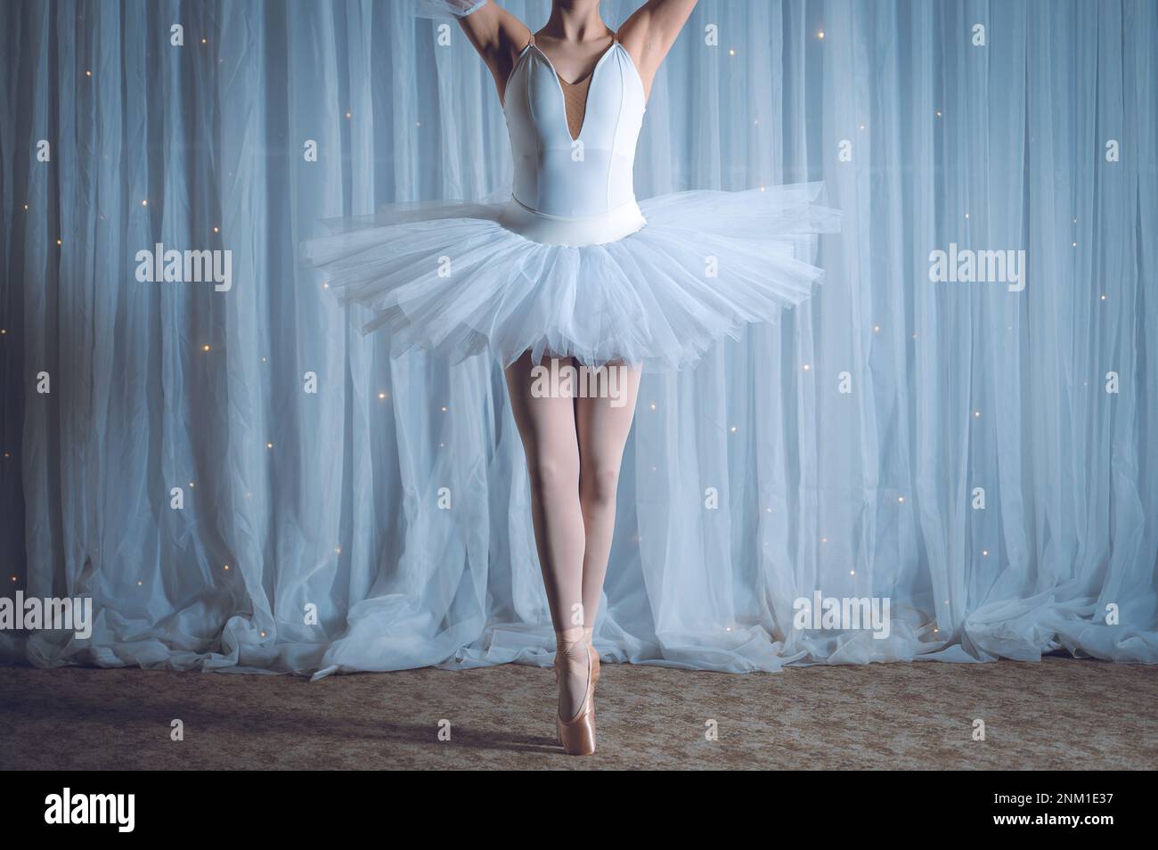 Ballerina, tutu, gambe, piedi e scarpe da ballo Foto Stock