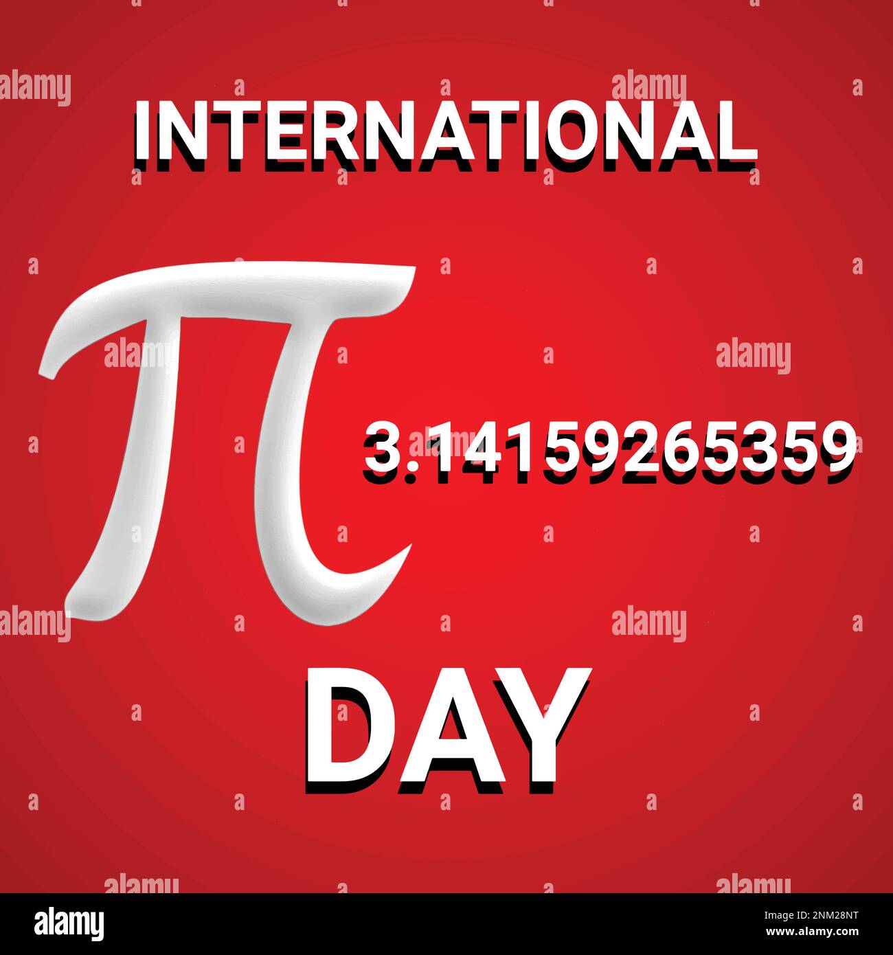 Illustrazione vettoriale dello sfondo International Pi Day con testo e colore bianco. Concetto di vacanza. Modello per sfondo, banner, scheda, poster Illustrazione Vettoriale