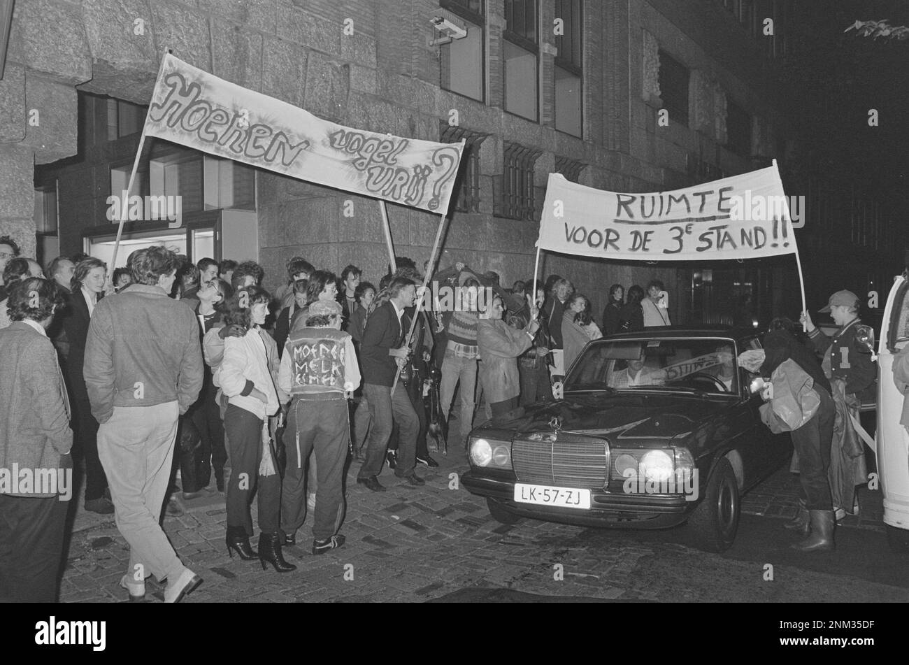 Prostitute e simpatizzanti dimostrano contro la politica municipale sull'eroina e la prostituzione di strada ca. 1985 Foto Stock