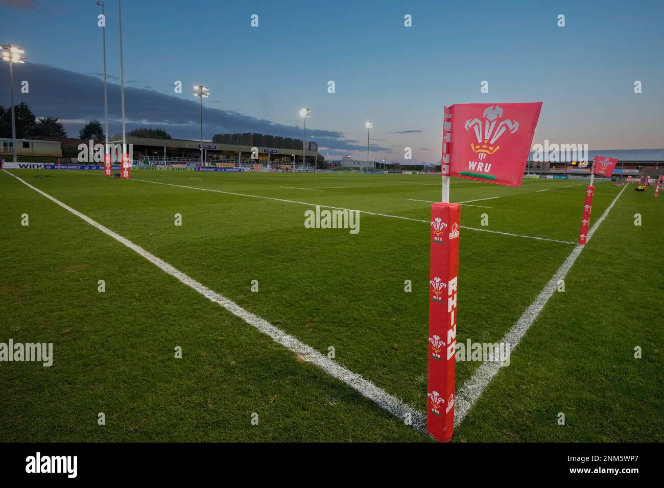 Vista generale dello Stadiwm CSM prima della partita delle sei Nazioni del 2023 U20 Galles vs Inghilterra allo Stadiwm CSM, Colwyn Bay, Regno Unito, 24th febbraio 2023 (Foto di Steve Flynn/News Images) Foto Stock