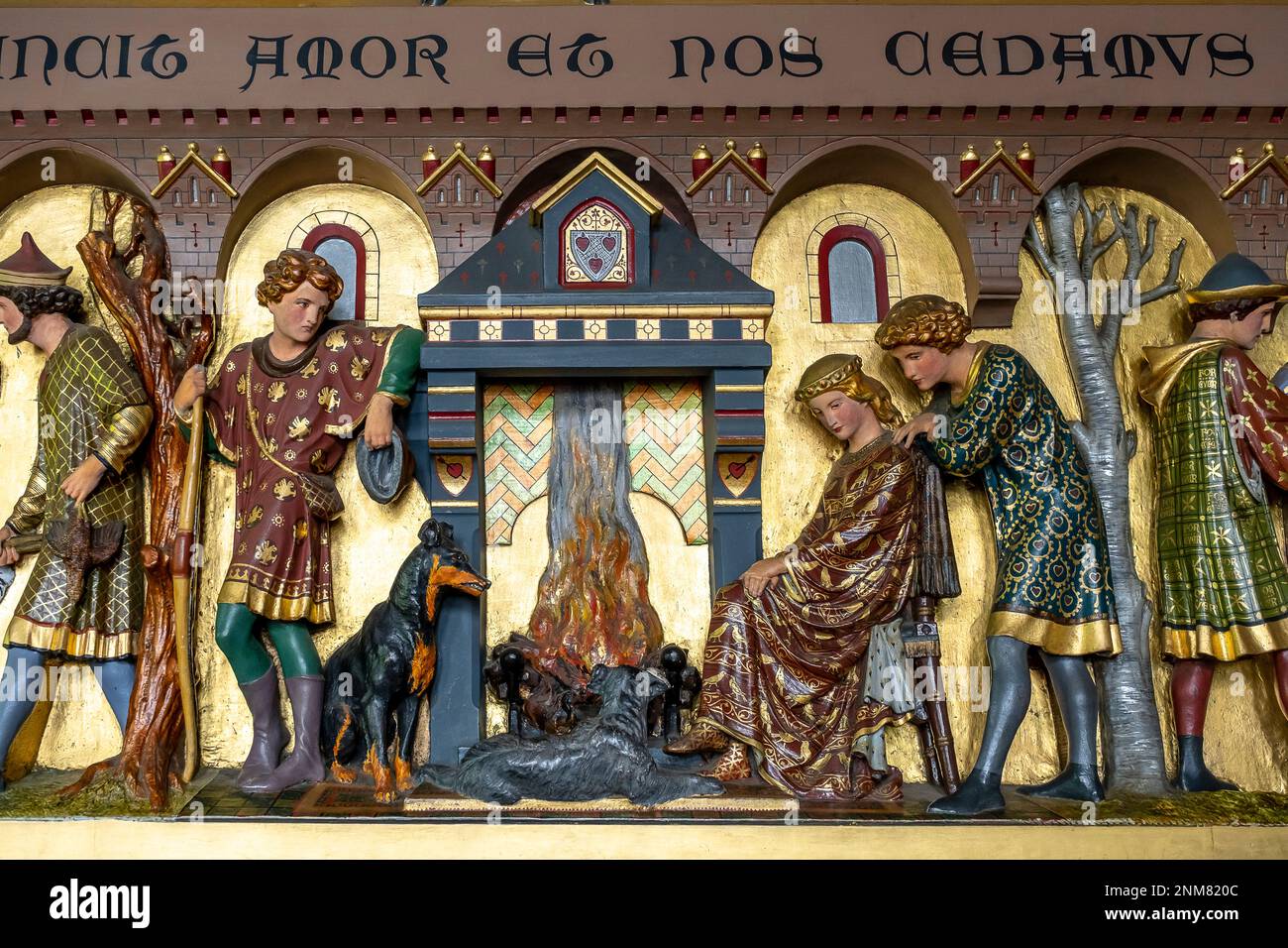 Il Castello di Cardiff, l'inverno la sala fumatori, Cardiff, Galles Foto Stock