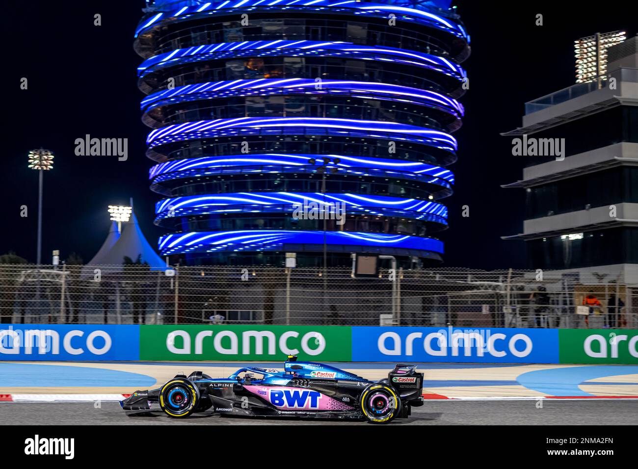 Sakhir, Bahrein, 24th febbraio 2023, Pierre Gasly, dalla Francia gareggia per Alpine F1 . Winter Testing, il test invernale del campionato di Formula 1 2023. Credit: Michael Potts/Alamy Live News Foto Stock
