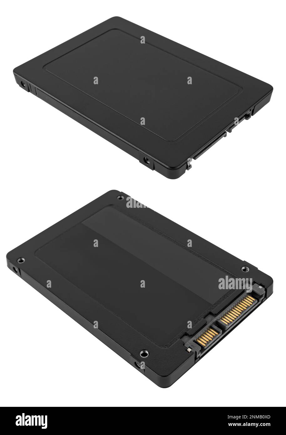 Disco SSD, unità a stato solido su sfondo bianco Foto Stock