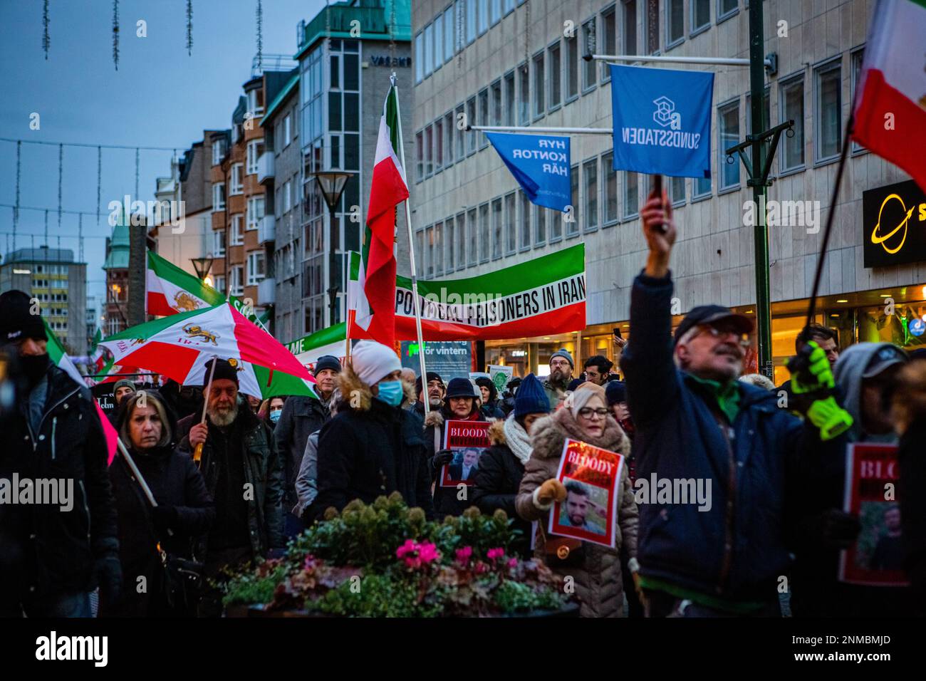 Manifestazione per la libertà delle donne iraniane a Malmo, Svezia Foto Stock