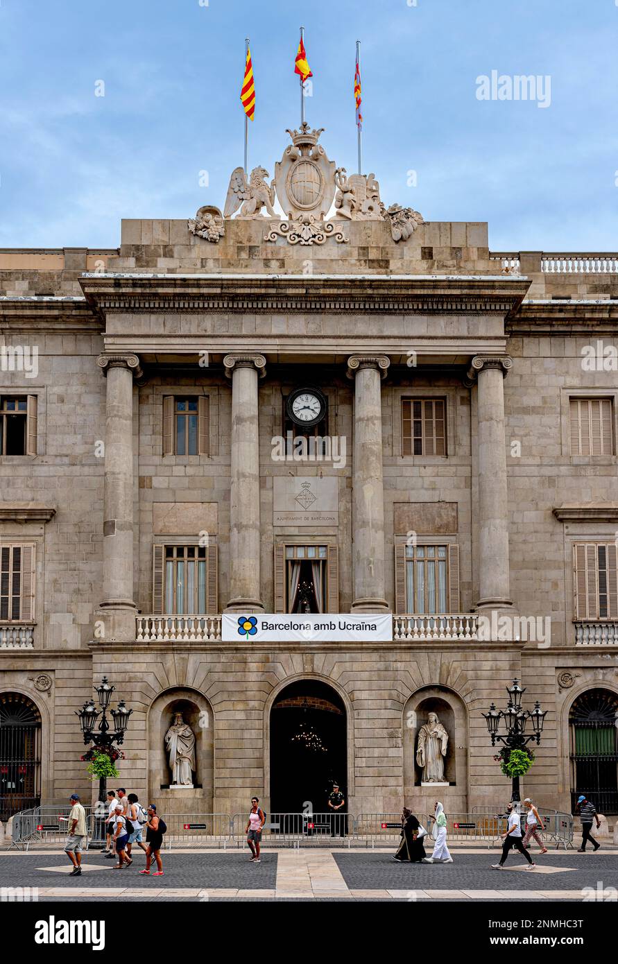 Edificio ufficiale a Placa de Sant Jaume, Barcellona, Catalogna, Spagna Foto Stock