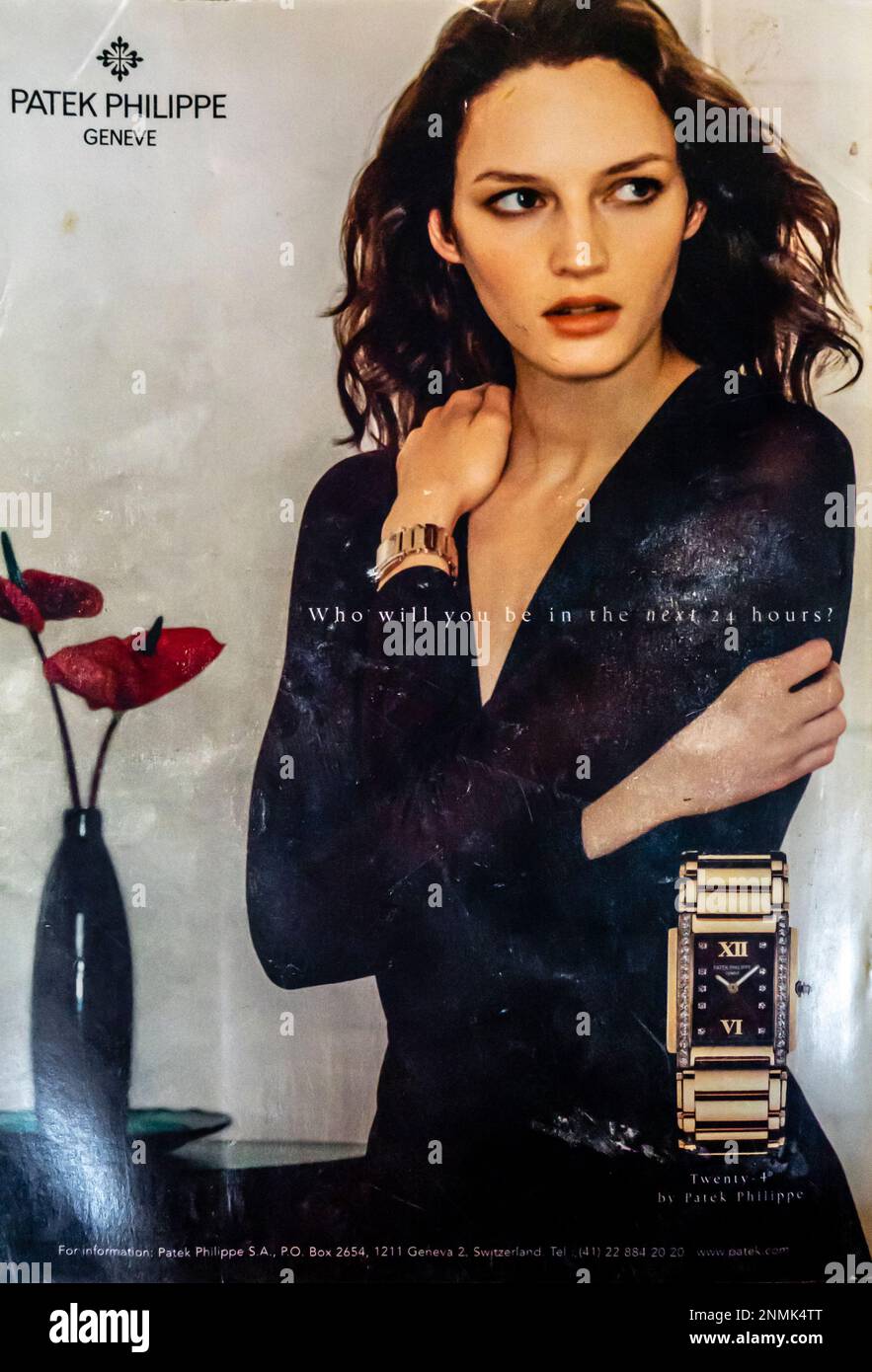2001 annuncio stampa orologio Patek Philippe Twenty-4 di lusso. Chi sarà nella prossima campagna di 24 ore Patek Philippe Foto Stock