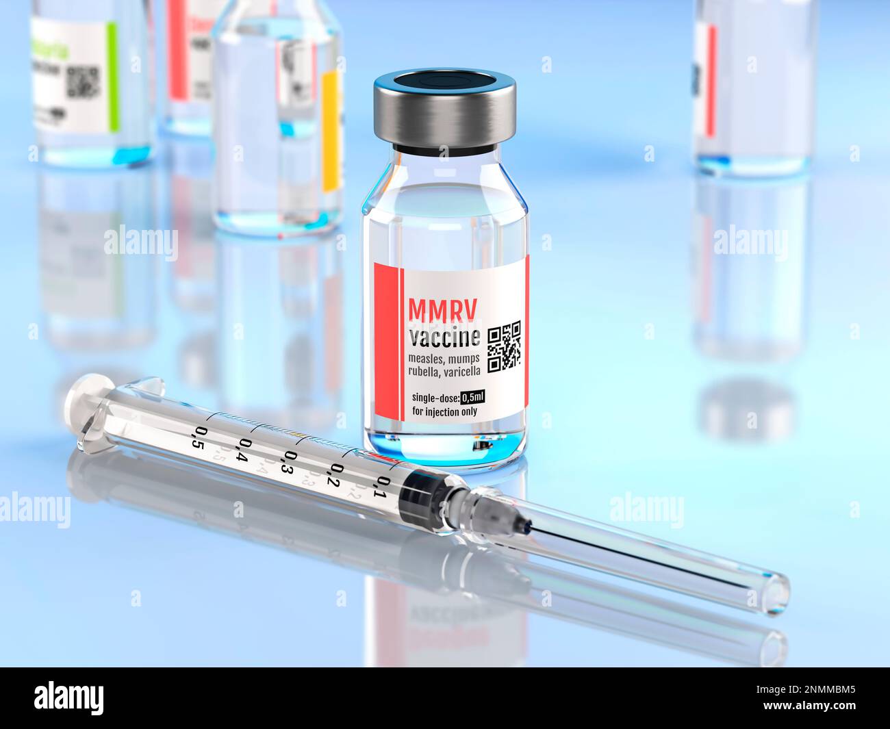 Vaccino MMR, illustrazione Foto Stock