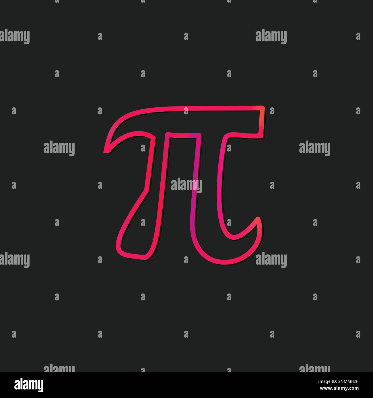 Simbolo Pi - contorno luminoso colorato simbolo dell'alfabeto greco su sfondo nero. Illustrazione vettoriale Illustrazione Vettoriale