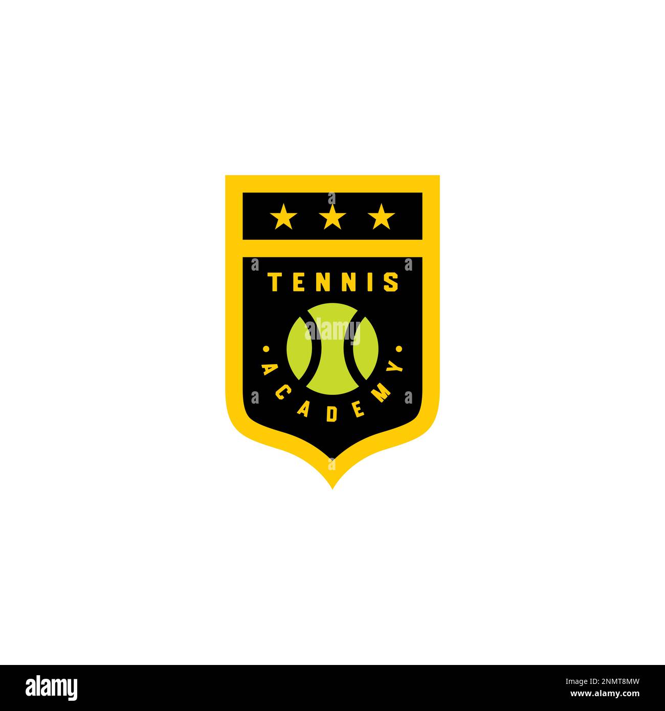 Tennis Academy Logo Design. Logo del Tennis Club Vector Illustrazione Vettoriale