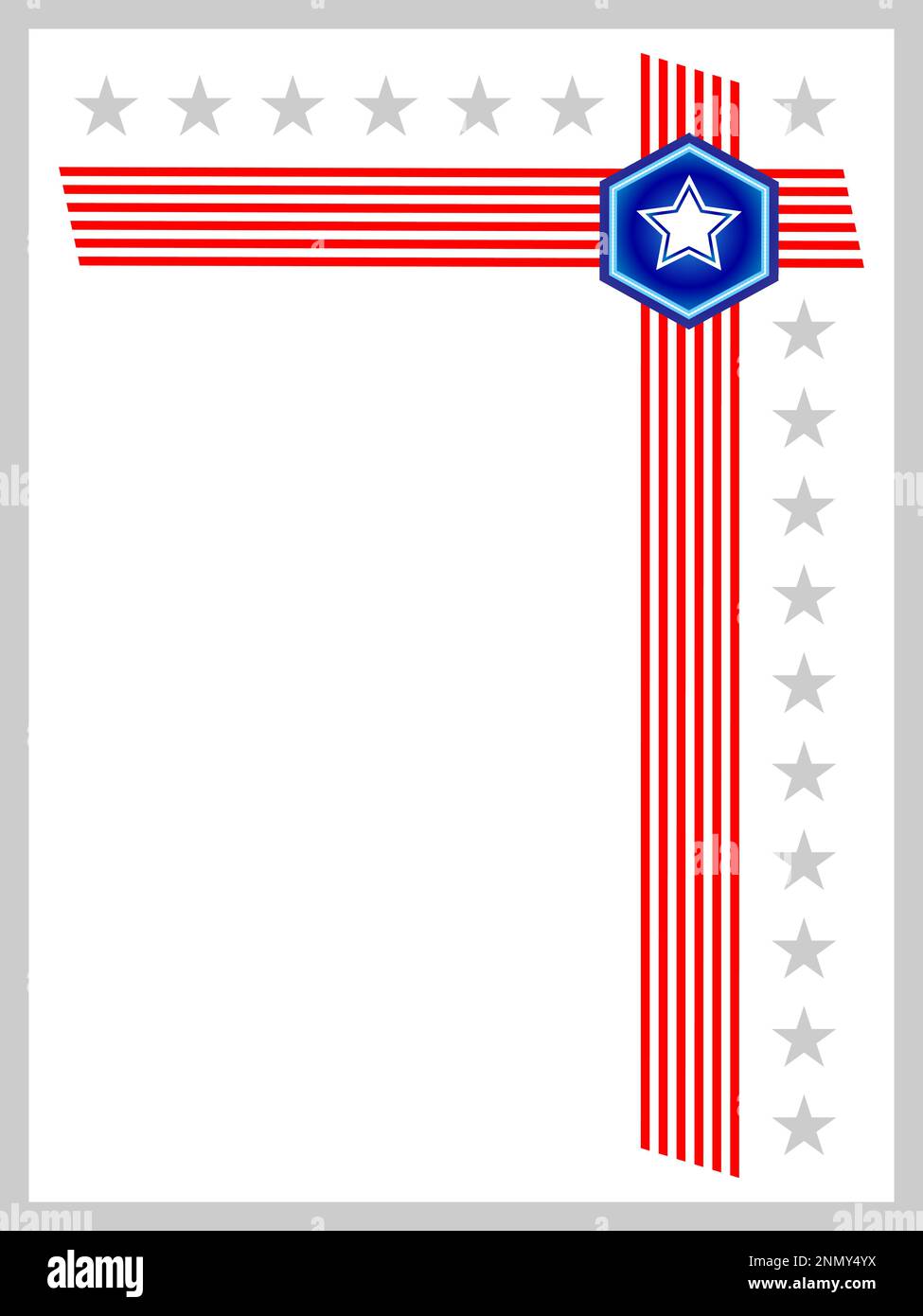 USA flag simboli angolo cornice border mockup con spazio vuoto per il tuo testo. Illustrazione Vettoriale