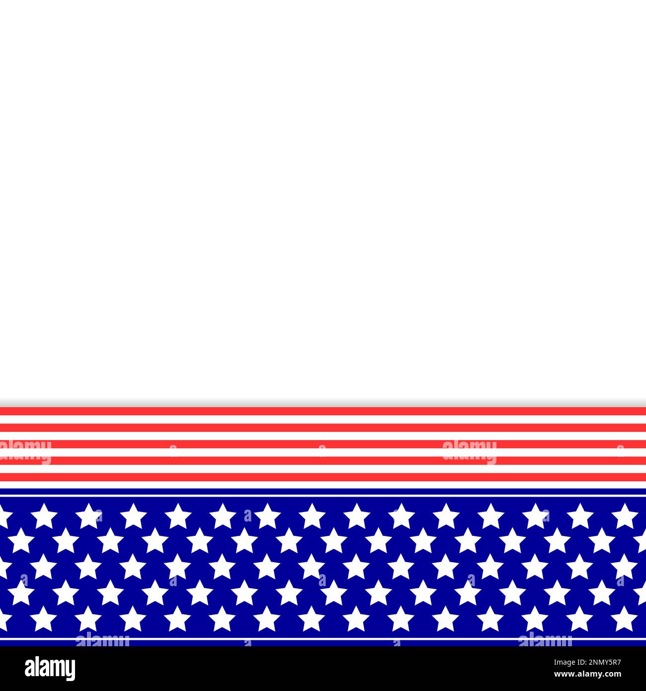 Simboli della bandiera americana border frame mockup con spazio vuoto per il testo. Illustrazione Vettoriale