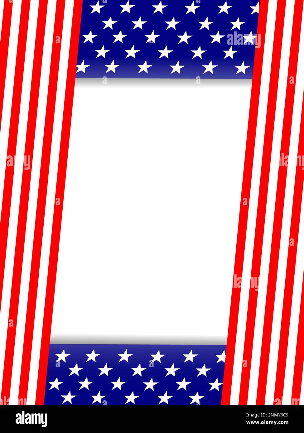 USA flag simboli angolo cornice border mockup con spazio vuoto per il tuo testo. Illustrazione Vettoriale