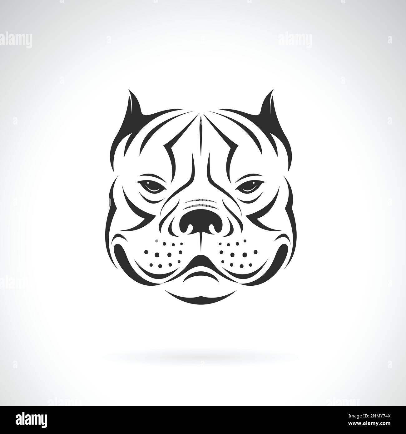 Vettore di testa di cane toro disegno su sfondo bianco. Illustrazione vettoriale a strati facilmente modificabile. PET. Animali. Illustrazione Vettoriale