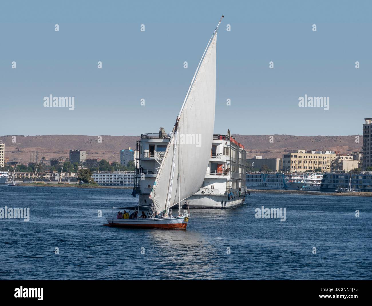 Felucca sul Nilo ad Assuan in Egitto Foto Stock
