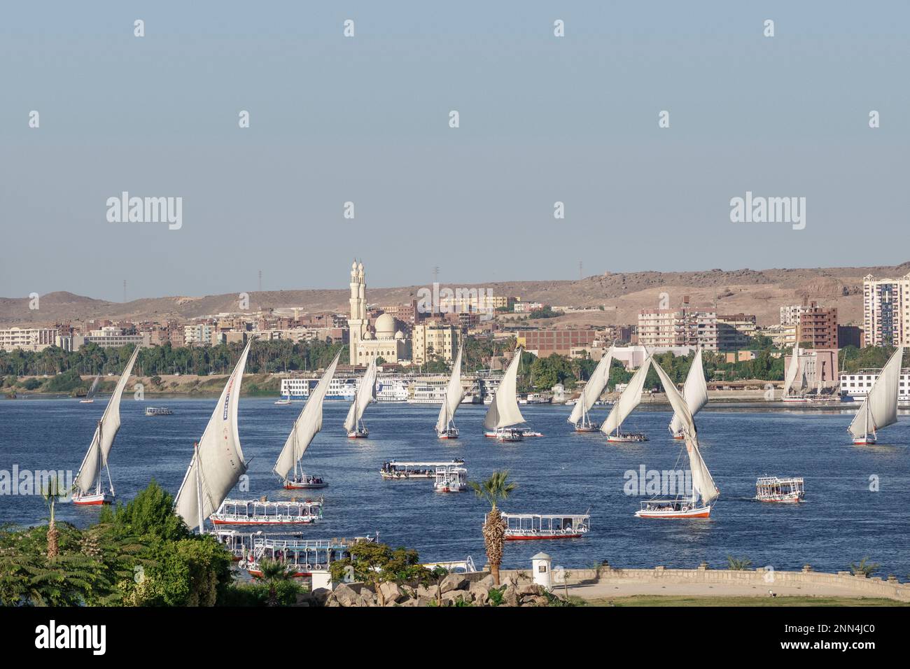 Felucca sul Nilo ad Assuan in Egitto Foto Stock