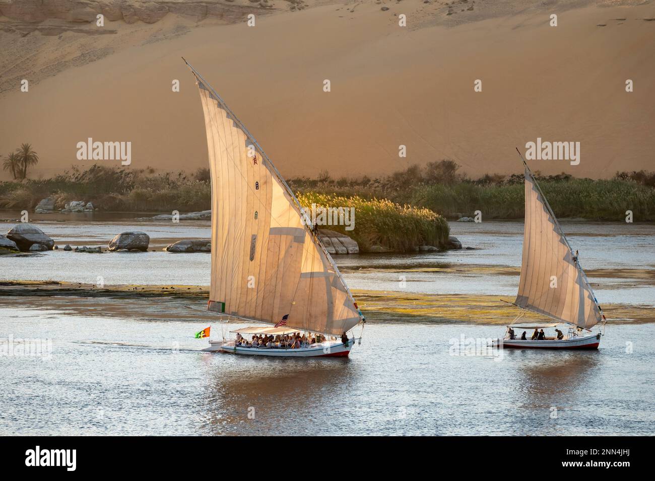 Felucca sul Nilo ad Assuan in Egitto Foto Stock