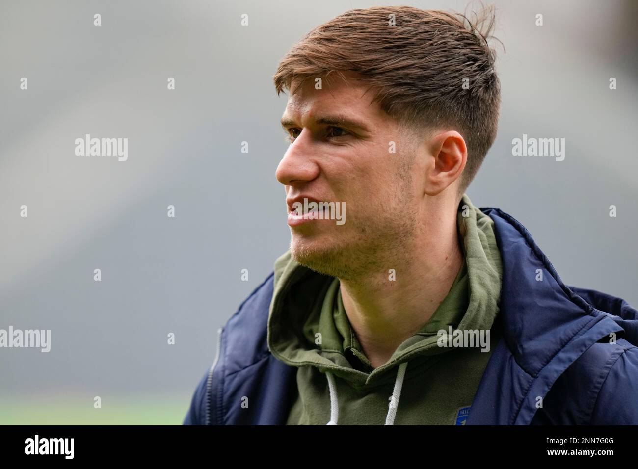 West Bromwich, Regno Unito. 25th Feb, 2023. Paddy McNair #17 di Middlesbrough ispeziona il campo prima della partita del Campionato Sky Bet West Bromwich Albion vs Middlesbrough al Hawthorns, West Bromwich, Regno Unito, 25th febbraio 2023 (Foto di Steve Flynn/News Images) a West Bromwich, Regno Unito il 2/25/2023. (Foto di Steve Flynn/News Images/Sipa USA) Credit: Sipa USA/Alamy Live News Foto Stock