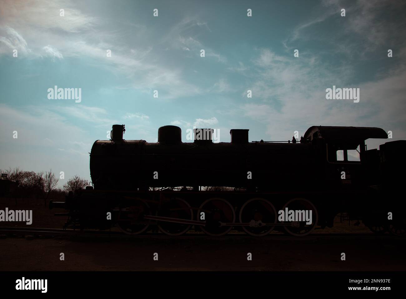Edirne, Turchia, 2023 febbraio: Un treno a vapore nero o locomotiva nel museo Foto Stock