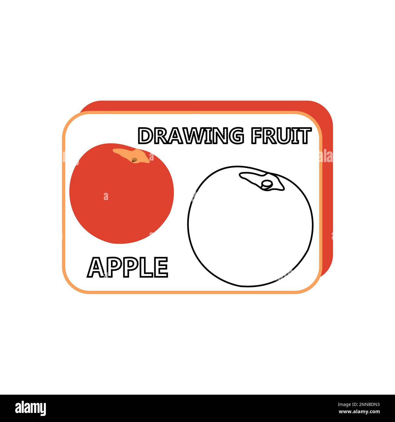 Tutorial del disegno. Come disegnare un Apple Illustrazione Vettoriale