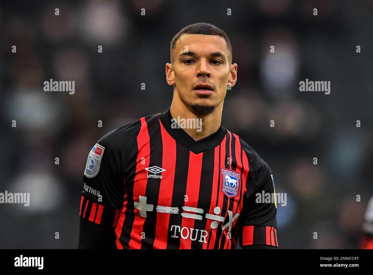 Kayden Jackson durante la partita della Sky Bet League 1 tra MK Dons e Ipswich Town allo stadio MK, Milton Keynes, sabato 25th febbraio 2023. (Foto: Kevin Hodgson | NOTIZIE MI) Credit: NOTIZIE MI & Sport /Alamy Live News Foto Stock