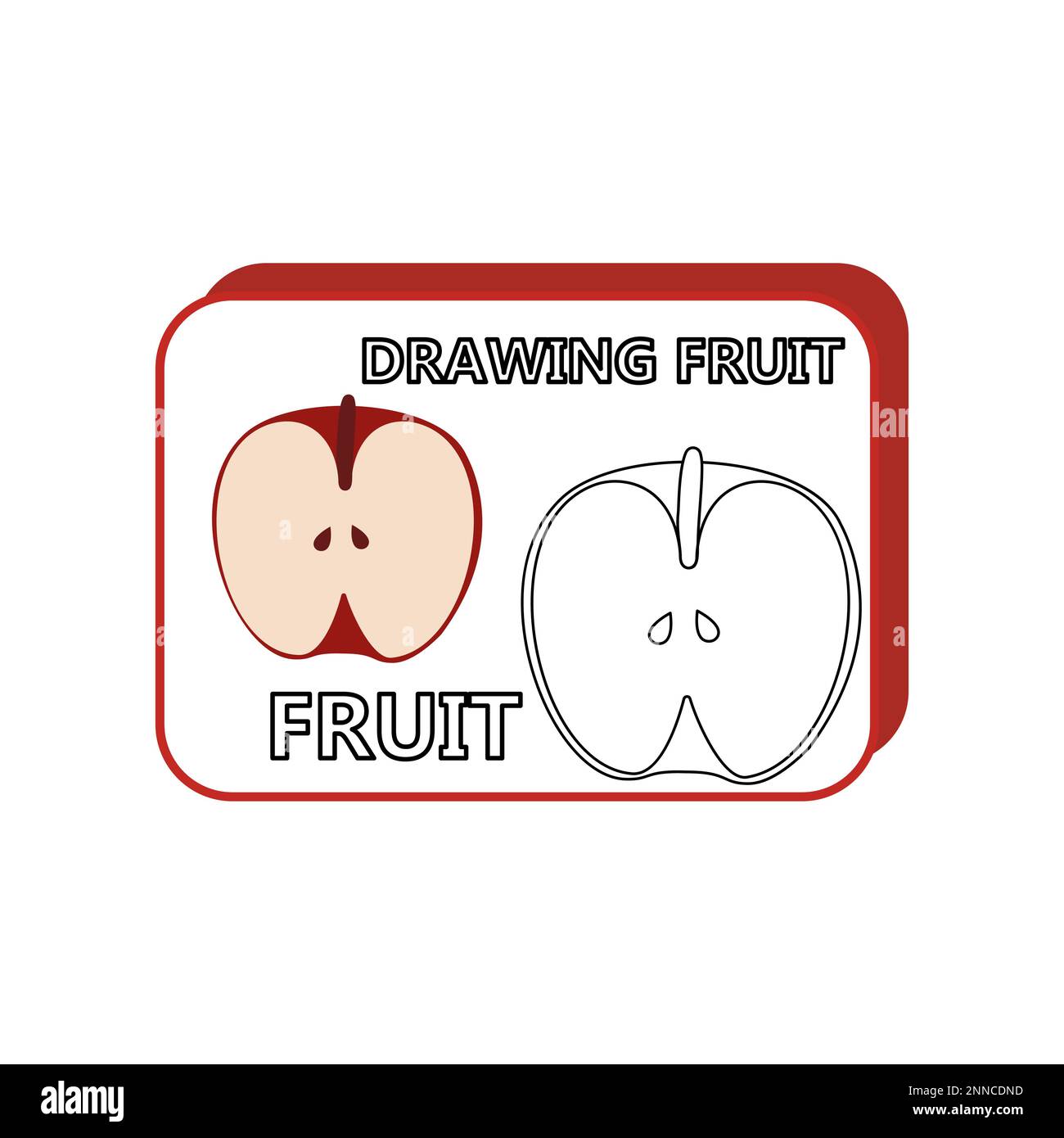 libro di frutta di mela per i bambini Illustrazione Vettoriale