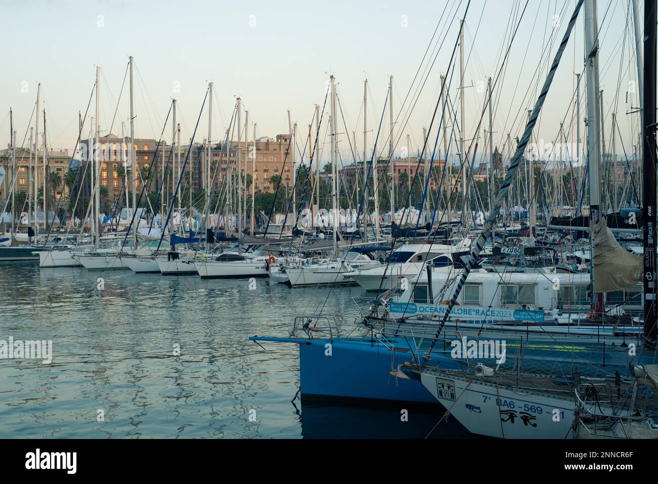 Barcellona, Marina e barche a vela Foto Stock