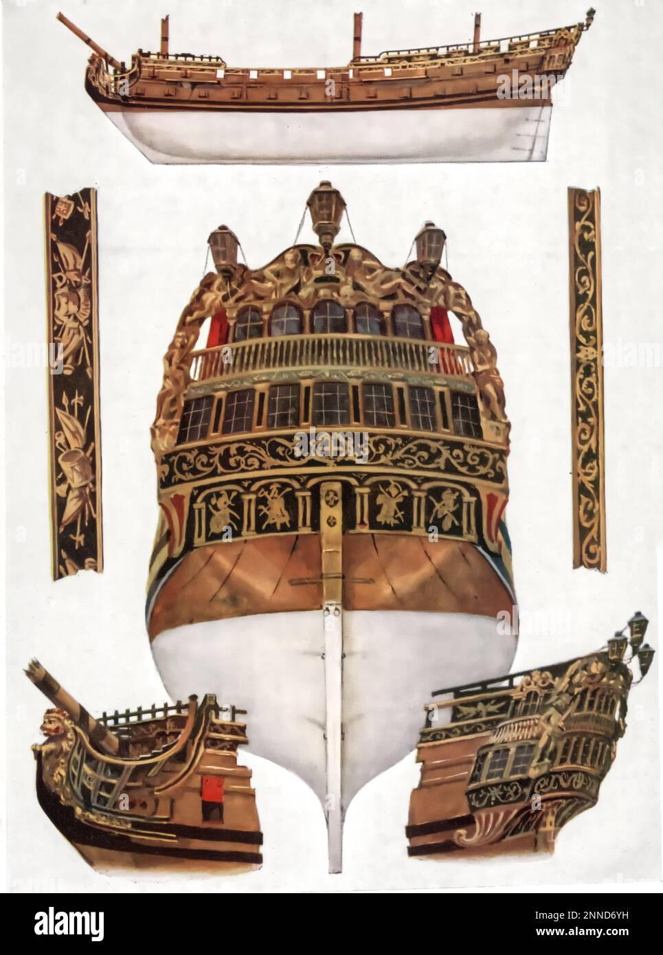 Una quarta classe di re Giorgio i (1660-1727), c1927. Di Cecil King (1881-1942). Una vista esplosa di un quarto secolo 17th-rate. Nel sistema di rating della Royal Navy utilizzato per categorizzare navi da guerra a vela nel 18th ° secolo, una quarta classe è stata una nave della linea con 46 a 60 pistole montate. Foto Stock Una quarta classe di re Giorgio i (1660-1727), c1927. Di Cecil King (1881-1942). Una vista esplosa di un quarto secolo 17th-rate. Nel sistema di rating della Royal Navy utilizzato per categorizzare navi da guerra a vela nel 18th ° secolo, una quarta classe è stata una nave della linea con 46 a 60 pistole montate. Foto Stock