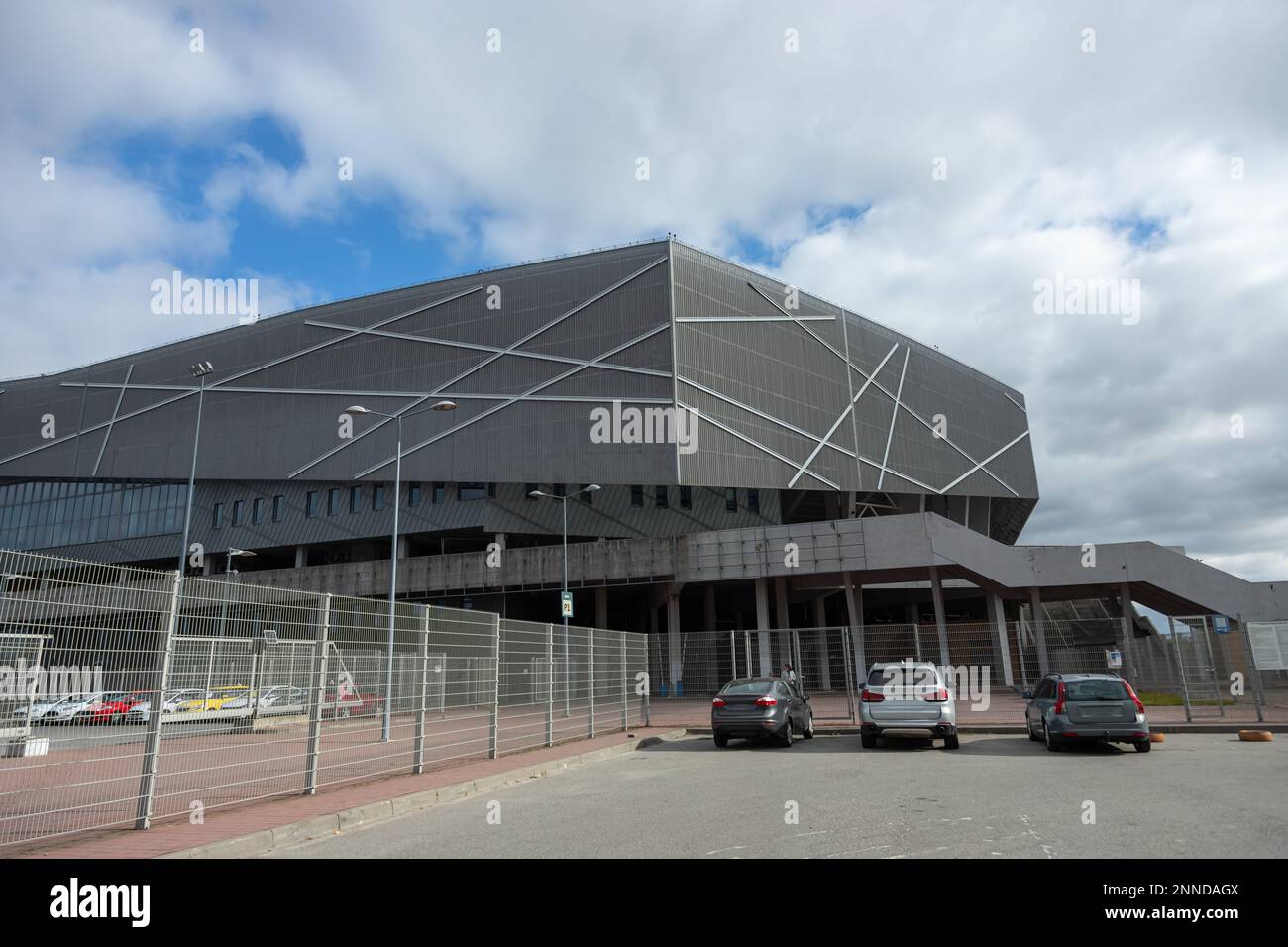 Vista interna dello STADIO Empty ARENA LVIV. Foto Stock