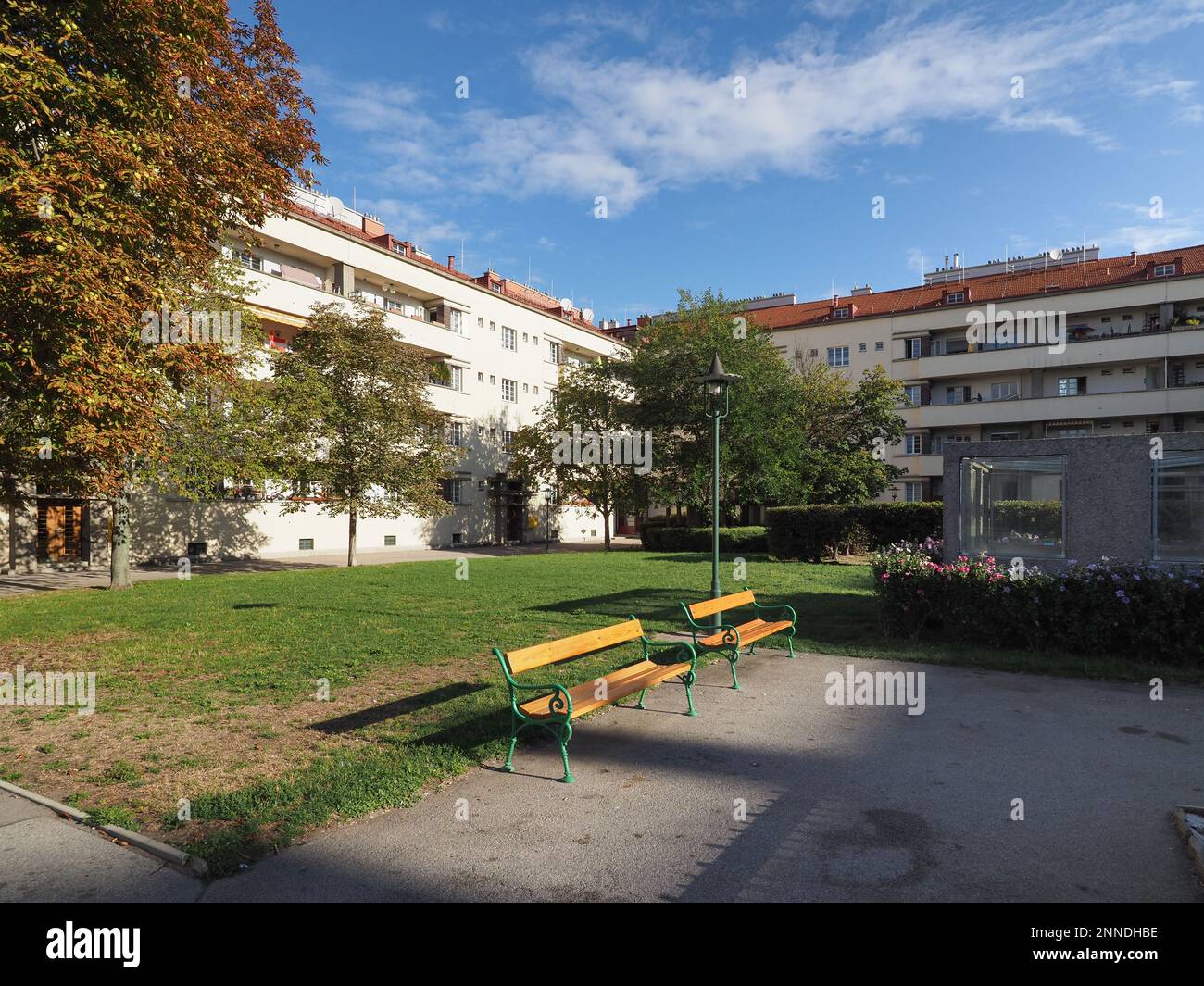 VIENNA, AUSTRIA - CIRCA SETTEMBRE 2022: Karl Marx Hof Housing Complex a Heiligenstadt Foto Stock