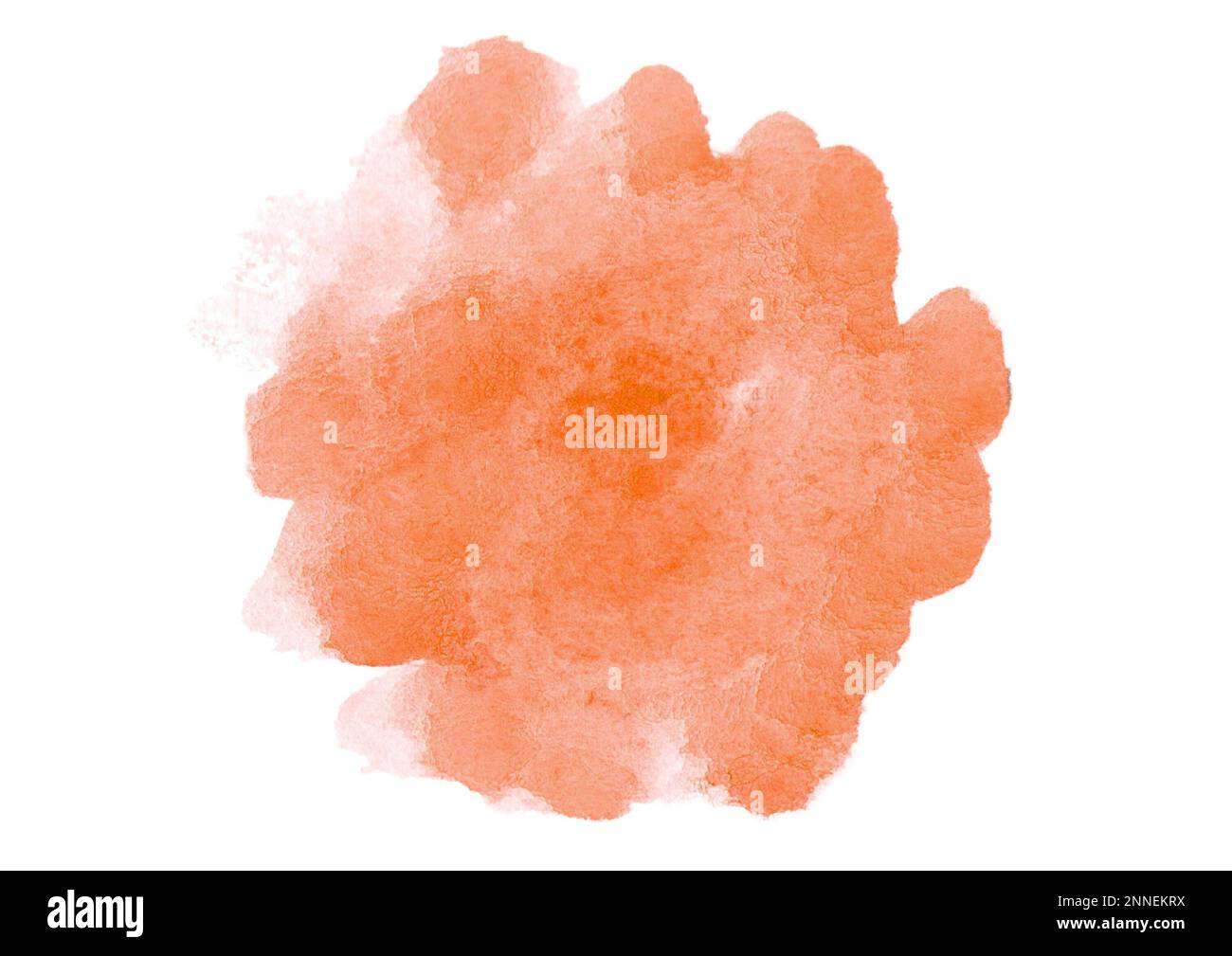 Arancione grafica watercolor pennelli tratti effetto sfondo disegni elemento, astratto vivace sfondo giallo. Tratti di pennello acquerello su tela. Foto Stock